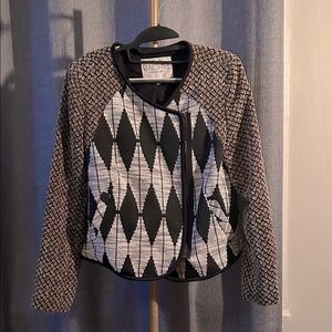 RACHEL Rachel Roy Black Aztec Pattern Jacket